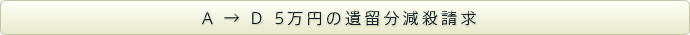A → D 5万円の遺留分減殺請求