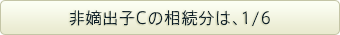 非嫡出子Cの相続分は、1/6